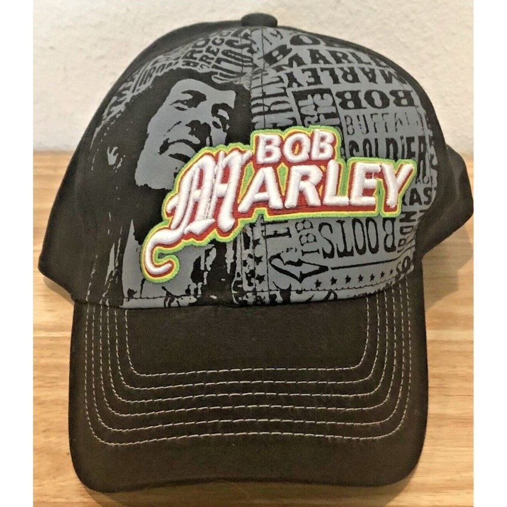 RARE HTF BOB MARLEY EMBROIDERED STRETCH ZION ROOTSWEAR HAT CAP